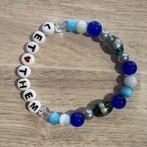 Let Them Colorful Beaded Bracelet with Message